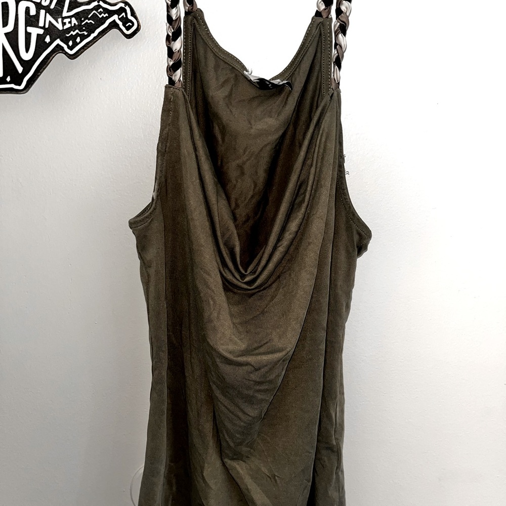 Heart loom olive green shirt